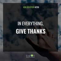 In everything, give thanks